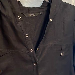 Ishyu linen hoodie black large